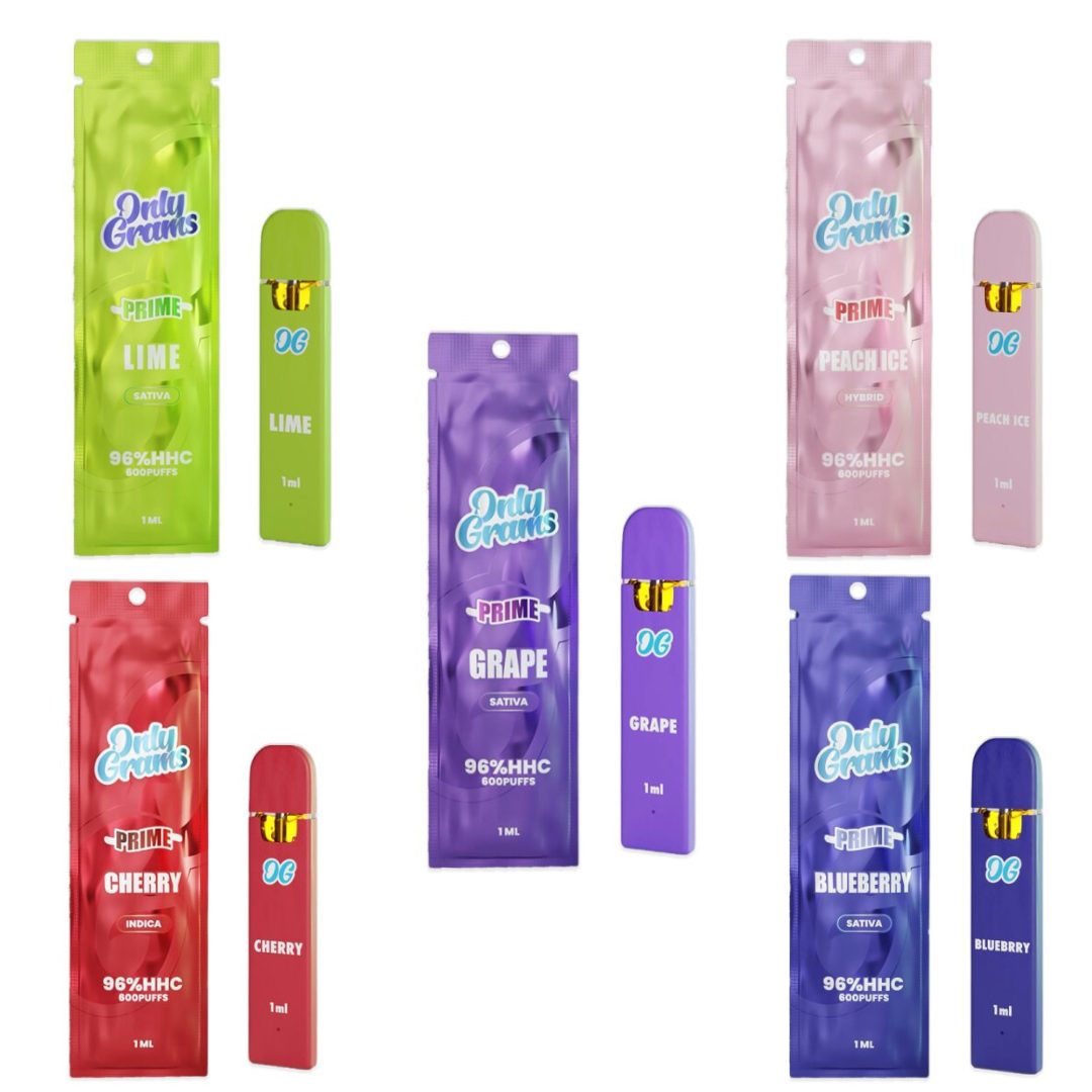 OnlyGrams Prime HHC Vape Einweg Bundle Alle Sorten im Probierset Vapestore 24/7 Ihr